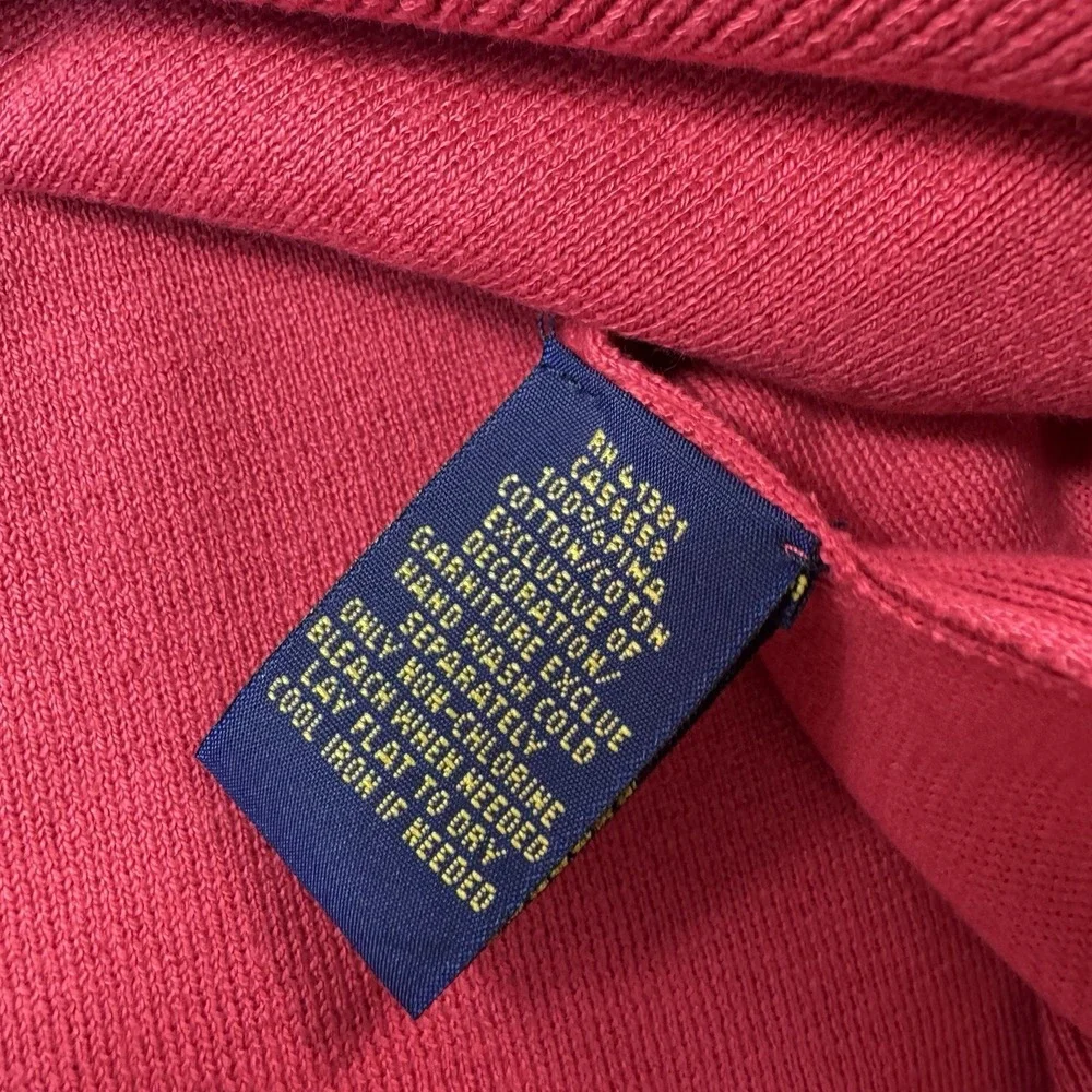 Polo Ralph Lauren Red Pima Cotton V Neck L/S Mens Sweater Size XL NWT